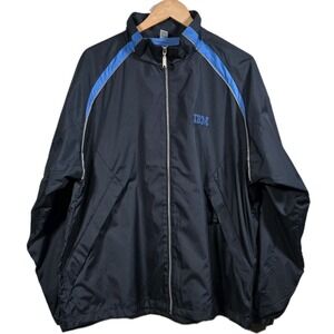 Vtg IBM Computer Full Zip Windbreaker Mens Jacket‎ L Blue Software Technology